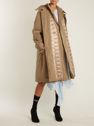 VETEMENTS Reversible double-layered padded coat ~ light brown satin quilted lined coats