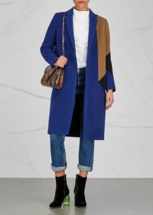 DRIES VAN NOTEN Ricks colour-block wool blend coat ~ boxy winter coats