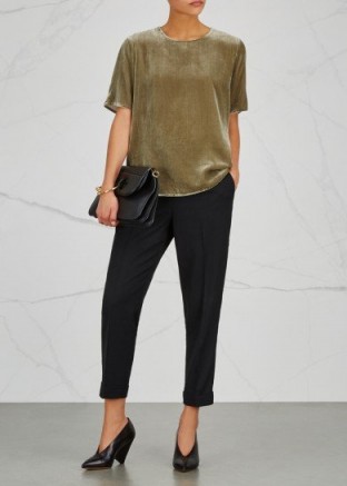 VINCE Sage velvet top ~ soft green tops