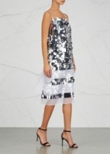 CHRISTOPHER KANE Silver paillette-embellished dress ~ shimmering evening dresses ~ luxe party wear