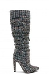 Steve Madden CRUSHING BOOT / rhinestone encrusted knee high slouchy boot