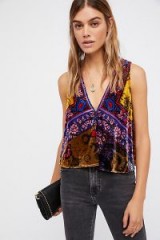 Free People Myrna Tunic | sleeveless V-neck mix print velvet tops