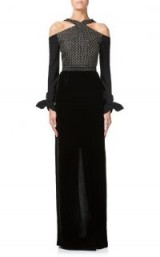 ROLAND MOURET TADLEY GOWN / elegant black velvet occasion gowns / long event dresses