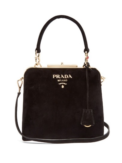 PRADA Top-handle velvet bag ~ black vintage style handbags ~ luxe dream bags