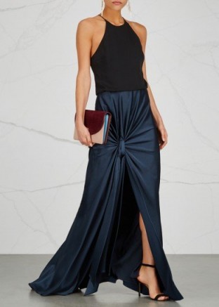 HALSTON HERITAGE Two-tone twist-front gown ~ chic evening gowns