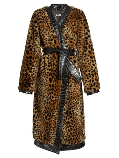 ATTICO Vivian leopard-print faux-fur coat ~ glamorous wrap coats