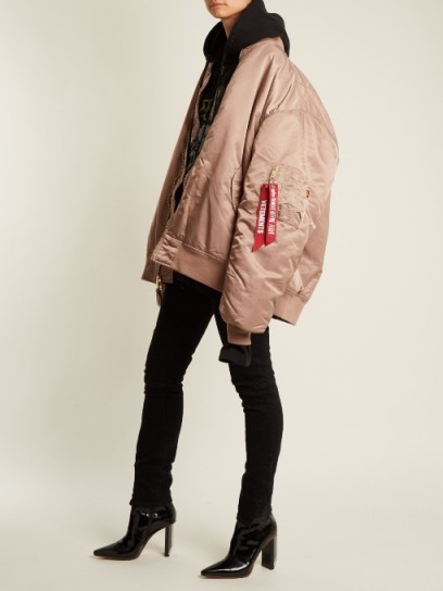 VETEMENTS X Alpha Industries reversible bomber jacket ~ mink-pink oversized/slouchy jackets