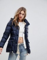 Abercrombie & Fitch Core Padded Jacket | stylish navy blue coats