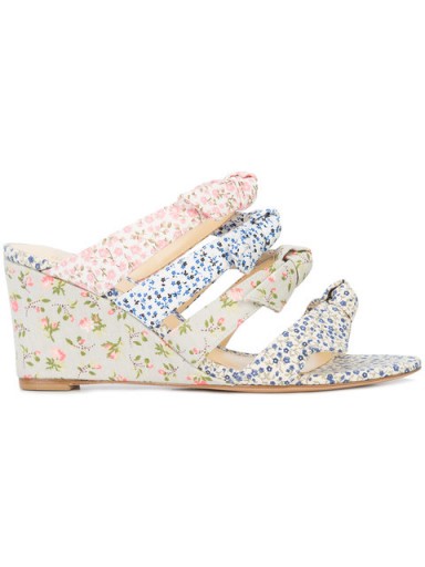 ALEXANDRE BIRMAN floral strappy wedges ~ sweet wedge heel sandals