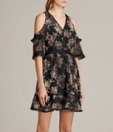 ALLSAINTS CHRISTAL ROSARIUM DRESS ~ floral party dresses ~ cold shoulder