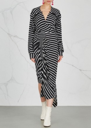 PREEN BY THORNTON BREGAZZI Annabel striped jersey dress ~ asymmetric hem dresses