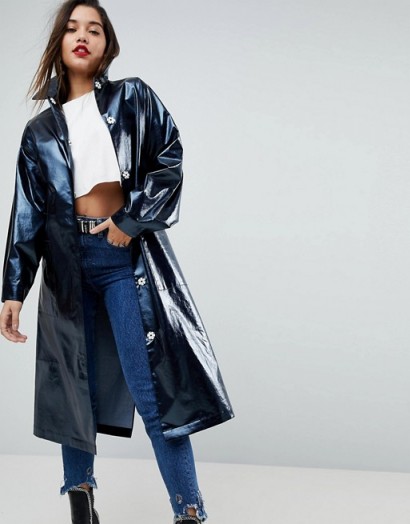 ASOS Mac in High Shine | shiny navy blue macs | stylish winter coats