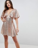 ASOS Sequin Fluted Sleeve Lace Mini Dress – sparkly party dresses