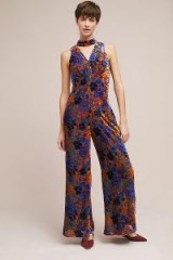 Maeve Ava Velvet Jumpsuit ~ floral burnout jumpsuits