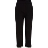 River Island Black embellished hem cigarette trousers | black party pants