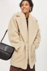 TOPSHOP Cream Borg Coat ~ neutral winter coats