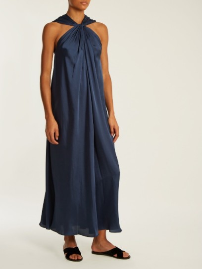 ELIZABETH AND JAMES Cavan twisted sleeveless draped twill dress