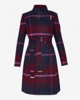 Ted Baker FREDYE Check long wrap coat | stylish checked coats