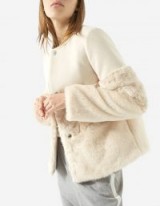 Stradivarius Contrasting faux fur coat | luxe style winter coats | nuetrals