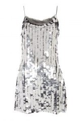 Topshop Disco Sequin Embellished Slip Dress | silver cami dresses | shimmering party dresses