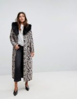 Dolly & Delicious Premium Embroidered Jacquard Maxi Coat With Fluffy Collar Detail | luxe style longline winter coats