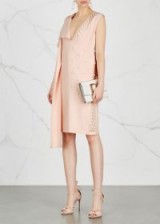 STELLA MCCARTNEY Faux pearl-embellished dress – draped blush pink dresses