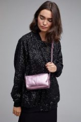 Corder Fleming Leather Crossbody | small pink metallic bags