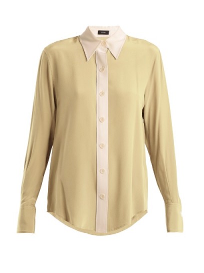 JOSEPH Garconne point-collar silk crepe de Chine shirt ~ shirts ~ effortless style