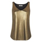 L.K. Bennett GINN GOLD JERSEY TOP ~ metallic party tops