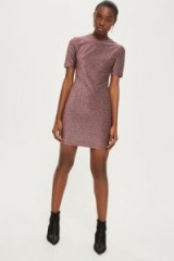 Topshop Glitter Mini Bodycon Dress / glittering pink dresses