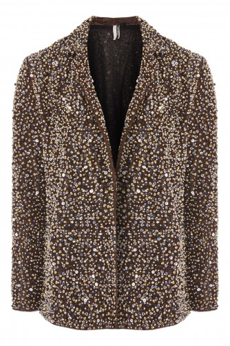 Topshop Heavy Sequin Blazer | sparkling bronze party blazers