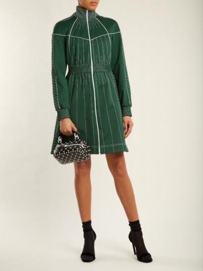 VALENTINO High-neck green jersey dress