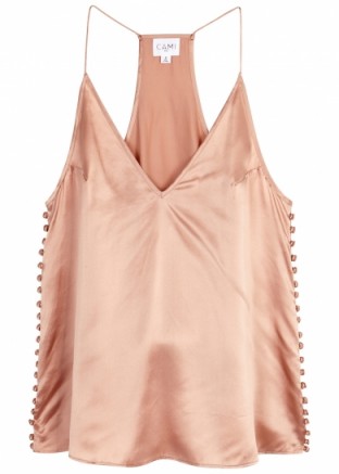 CAMI NYC Jessie racer-back silk top ~ blush-pink camisoles