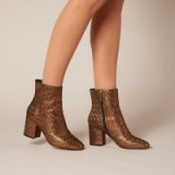 L.K. Bennett JOURDAN GOLD LEATHER ANKLE BOOTS