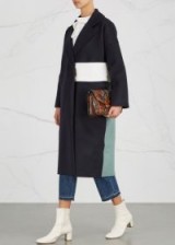 REJINA PYO Kate tri-tone wool blend coat – blue colourblock coats