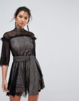 Keepsake Slide Lace Mini Dress With Tie | romantic party dresses