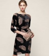 REISS KINDRA FEATHER PRINT BURNOUT DRESS / chic party dresses / effortless evening style