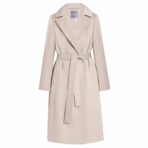 InAvati Light Weight Italian Wool Coat Beige | classic wrap coats