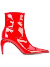 MISBHV pointed ankle boots / red patent curved heel boot