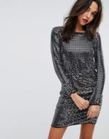 Miss Selfridge Mirror Metallic Rouched Mini Dress ~ glittering party dresses