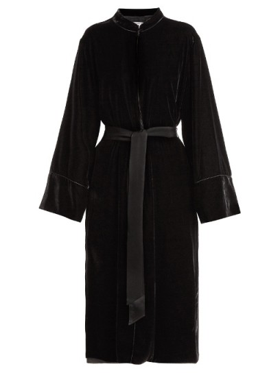 ELIZABETH AND JAMES Mitzi tie-waist velvet coat ~ slinky black evening coats