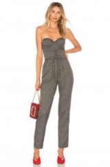 NBD JONES JUMPSUIT | check print strapless jumpsuits | evening fashion