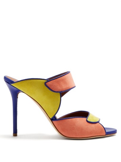 MALONE SOULIERS Olivia suede stiletto sandals ~ colour block heels