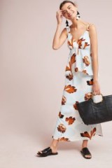 ANTHROPOLOGIE Pamela Silk Dress / long peplum style dresses