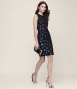 REISS PEACOCK SEQUIN-EMBELLISHED DRESS / blue sequined party dresses / glamorous evening wear