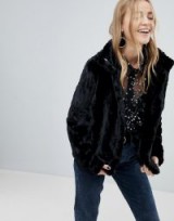 Pieces Faux Fur Jacket | black winter jackets