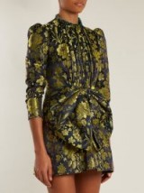 GUCCI Romantic Flower-jacquard high-neck dress ~ luxe metallic mini dresses