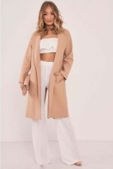 SARAH ASHCROFT CAMEL LONGLINE DUSTER COAT