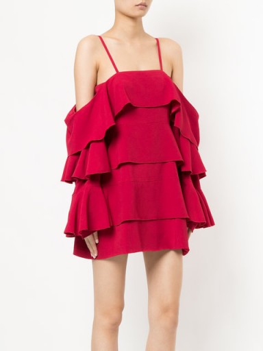 STRATEAS CARLUCCI Orchid tier dress ~ red tiered dresses