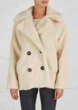 FREE PEOPLE Teddy cream faux shearling jacket / cream winter jackets